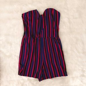 Express Striped romper with knot around the bust